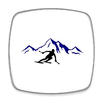 Ski Mountains 02 - Square fridge magnet - white - Front