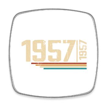 Vintage-Geburtstag 1957. Geburtstagsfeier 1957 - Viereckiger Kühlschrankmagnet - Weiß - Vorne