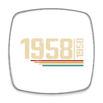 Vintage-Geburtstag 1958. Geburtstagsfeier 1958 - Viereckiger Kühlschrankmagnet - Weiß - Vorne