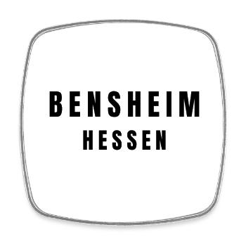 Bensheim, Hesse - Square fridge magnet - white - Front