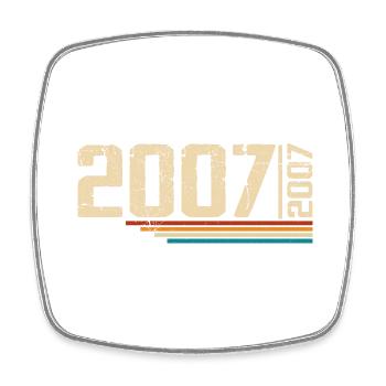 Jahrgang Jubiläum 2007 Geburtstagsfeier 2007 - Viereckiger Kühlschrankmagnet - Weiß - Vorne