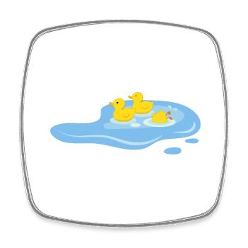 Enten in einem Teich - Viereckiger Kühlschrankmagnet - Weiß - Vorne