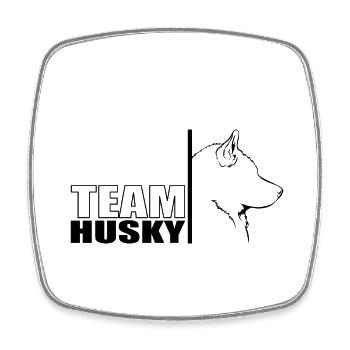 TEAM Husky Hunde Hund Siberian Husky Wilsigns - Viereckiger Kühlschrankmagnet - Weiß - Vorne