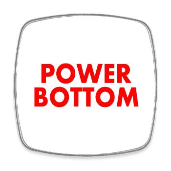 Power bottom - Square fridge magnet - white - Front