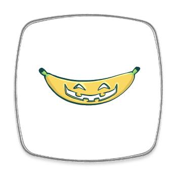 Halloween Banane (ohne Text) - Viereckiger Kühlschrankmagnet - Weiß - Vorne
