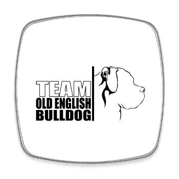 TEAM Old English Bulldog Hunde Hund Wilsigns - Viereckiger Kühlschrankmagnet - Weiß - Vorne