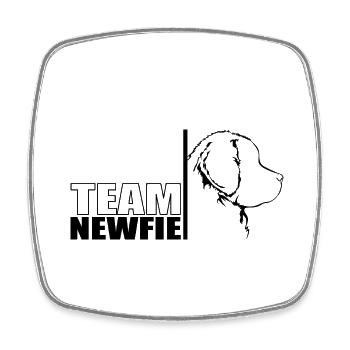 TEAM Newfie Hunde Hund Neufundländer Wilsigns - Viereckiger Kühlschrankmagnet - Weiß - Vorne
