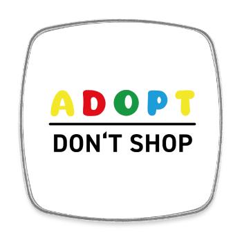 Farben Froh - Adopt Don't Shop - Viereckiger Kühlschrankmagnet - Weiß - Vorne