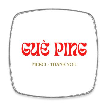 Guè Ping - Viereckiger Kühlschrankmagnet - Weiß - Vorne