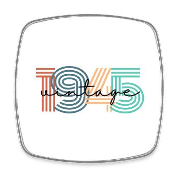 1945 Vintage Retro - Square fridge magnet - white - Front