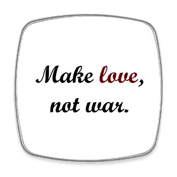 love not war - Viereckiger Kühlschrankmagnet - Weiß - Vorne