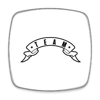 Team - Viereckiger Kühlschrankmagnet - Weiß - Vorne