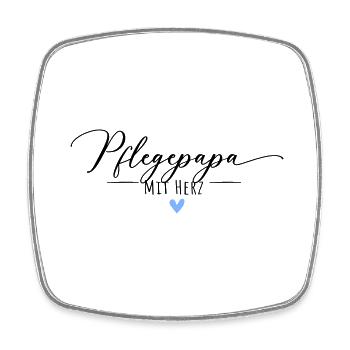 Pflegepapa mit Herz - Viereckiger Kühlschrankmagnet - Weiß - Vorne