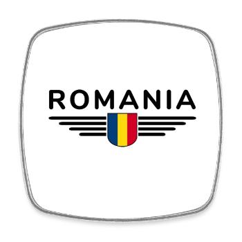 Bukarest T Shirt für Rumänien Fans Outfit - Viereckiger Kühlschrankmagnet - Weiß - Vorne