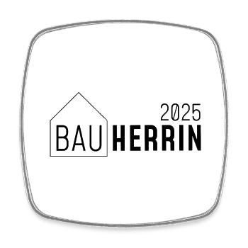 Bauherrin 2025 - mit Häuschen - Viereckiger Kühlschrankmagnet - Weiß - Vorne