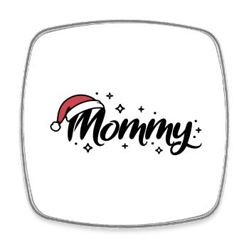 Weihnachtsmütze Mommy Mama - Viereckiger Kühlschrankmagnet - Weiß - Vorne
