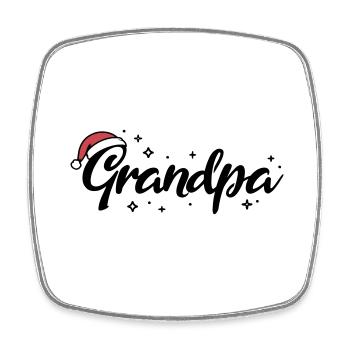 Weihnachtsmütze Grandpa Opa - Viereckiger Kühlschrankmagnet - Weiß - Vorne