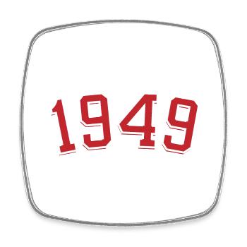 Année de naissance sport 1949 - Magnet carré - blanc - Devant