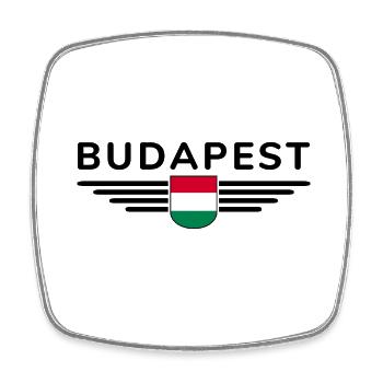 Budapest T-Shirt für Ungarn-Fans - Viereckiger Kühlschrankmagnet - Weiß - Vorne