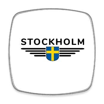 Stockholm T-Shirt for Fans and Travelers - Square fridge magnet - white - Front