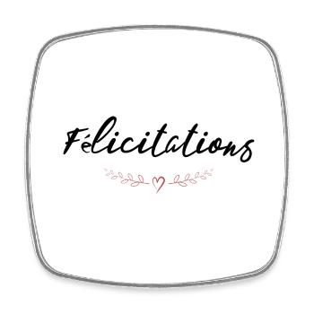 BRAVO. FELICITATIONS. NAISSANCE. ANNIVERSAIRE. BAC - Magnet carré - blanc - Devant