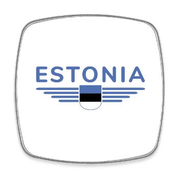 T-shirt Estonie – Pour les vrais fans - Magnet carré - blanc - Devant