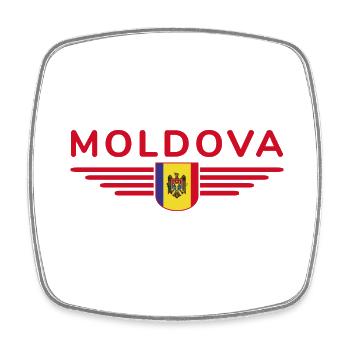 Moldau T-Shirt – Stolz auf Moldawien - Viereckiger Kühlschrankmagnet - Weiß - Vorne
