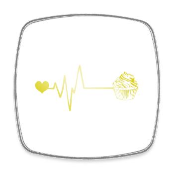 Muffin Pulse Coeur Amour - Magnet carré - blanc - Devant