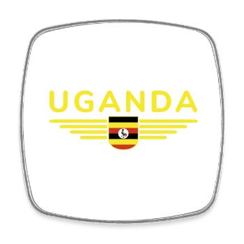 Uganda T-Shirt for Explorers - Square fridge magnet - white - Front