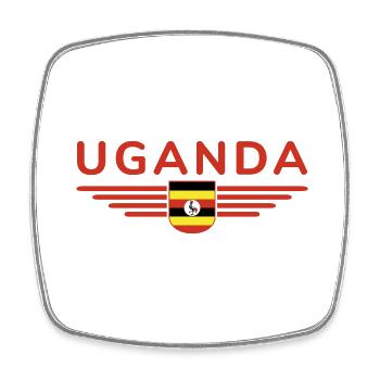 Uganda T-Shirt for Explorers - Square fridge magnet - white - Front