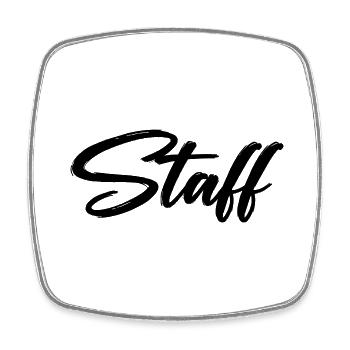 staff - Viereckiger Kühlschrankmagnet - Weiß - Vorne