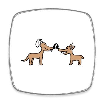 2 Dogs Big Nose Greeting Team Two Friends Crew - Square fridge magnet - white - Front