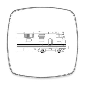 V180 BR 118 DR Reichsbahn Linie line halb rechts - Viereckiger Kühlschrankmagnet - Weiß - Vorne