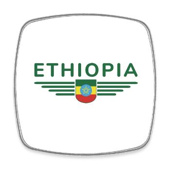 Ethiopia Design – Pride and Culture - Square fridge magnet - white - Front
