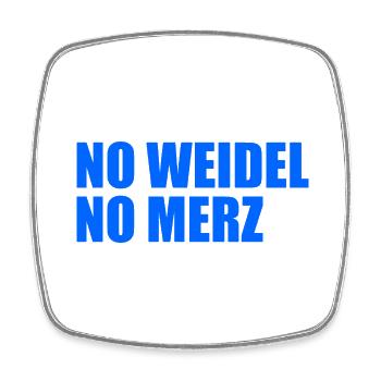 No weidel no merz - Viereckiger Kühlschrankmagnet - Weiß - Vorne