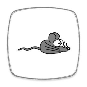 Maus Mäuschen Süße Kleine Ratte Nager Freundlich - Viereckiger Kühlschrankmagnet - Weiß - Vorne