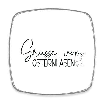 Gruß vom Osterhasen 🐰🥚 - Viereckiger Kühlschrankmagnet - Weiß - Vorne