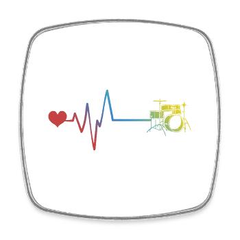 Drums Music - Square fridge magnet - white - Front