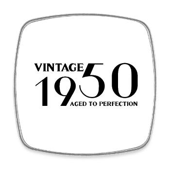 Vintage 1950 aged to perfection - Square fridge magnet - white - Front