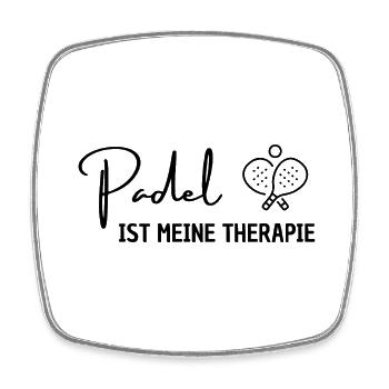 Padel ist meine Therapie Padel Tennis witzig Humor - Viereckiger Kühlschrankmagnet - Weiß - Vorne