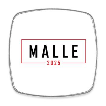 Malle 2025 - Magnet carré - blanc - Devant