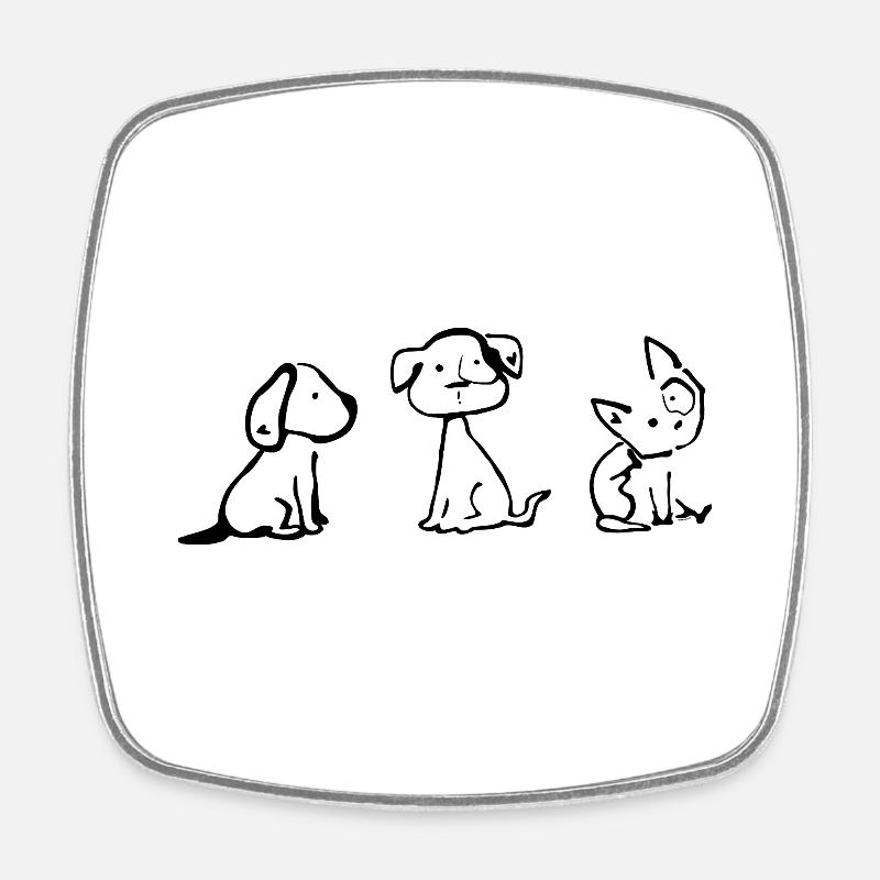 Hunden - Viereckiger Kühlschrankmagnet - Weiß