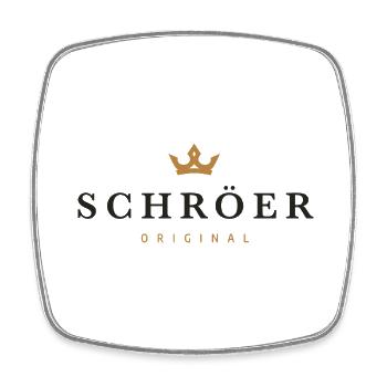 Schröer Original Familienlogo - Viereckiger Kühlschrankmagnet - Weiß - Vorne