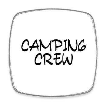 Camping Crew - Viereckiger Kühlschrankmagnet - Weiß - Vorne