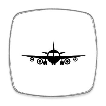 Flugzeug - Fliegen - Viereckiger Kühlschrankmagnet - Weiß - Vorne