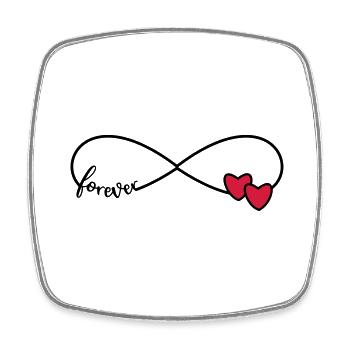 Unendlichkeit Symbol Freundschaftssymbol Liebe - Viereckiger Kühlschrankmagnet - Weiß - Vorne