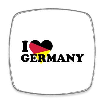 I love Germany / Ich liebe Deutschland mit Herz - Viereckiger Kühlschrankmagnet - Weiß - Vorne