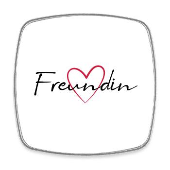 Freundin Herz Geschenk - Viereckiger Kühlschrankmagnet - Weiß - Vorne