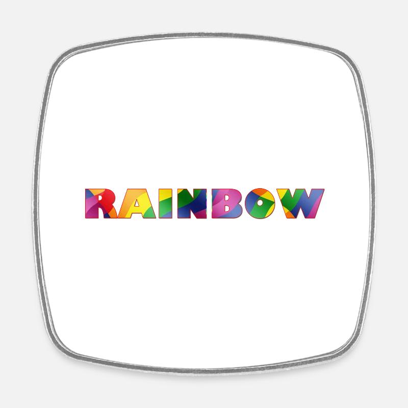RAINBOW - Square fridge magnet - white