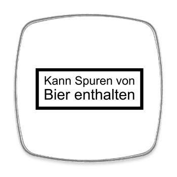 Kann Spuren von Bier enthalten - Viereckiger Kühlschrankmagnet - Weiß - Vorne